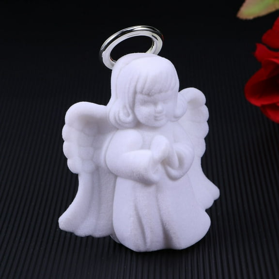 WHAMVOX 1pc Angel Jewelry Box Jewelry Rings Necklace Display Flocking Case Jewelry Packaging Gift Box (White)