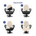 thumbnail image 4 of Floral Office Chair Slipcover, Damask Style Floral Inspired Motifs Pattern on Plain Background, Protective Stretch Decorative Fabric Cover, Standard Size, Pale Coffee Pale Peach, by Ambesonne, 4 of 5