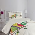 thumbnail image 2 of Ambesonne Colorful Quilted Coverlet 2 Pcs, Chameleon on Branch, Twin Size, Multicolor, 2 of 4