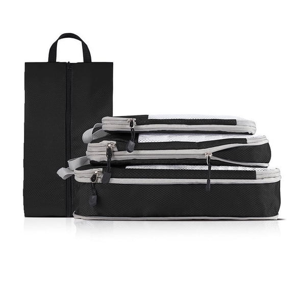 Compression Packing Cubes For Suitcases Travel Essential 4 PCS Expandable Travel Bags Organizer For Luggage