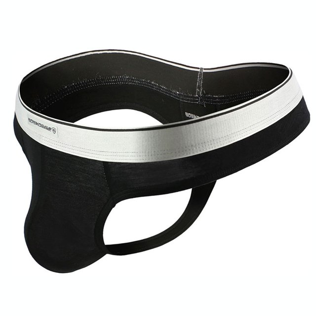 sous-Vêtements de Mode pour Hommes Slips Modal Sexy Bikini Shorts sous-Vêtements String Noir TG