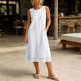 thumbnail image 4 of Bxsruta Womens Casual Dress Sleeveless Midi Sundress Loose Summer Beach Dresses with Pockets, 4 of 5