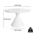 thumbnail image 3 of Boyel Living Round Dining Table, Modern Round Coffee Table MDF Tabletop with Metal Base, Kitchen Table for 4-6 Person for Kitchen Living Room, White, 3 of 5