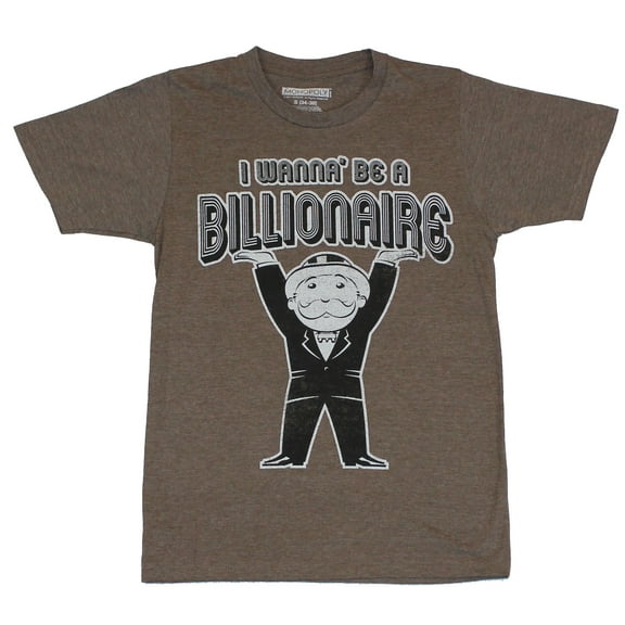 Monopoly Mens T-Shirt  - I Wanna Be A Billionaire!Pennybags Image (Small)