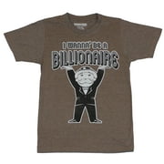 Monopoly Mens T-Shirt  - I Wanna Be A Billionaire!Pennybags Image
