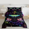 thumbnail image 2 of Castle Fairy 3-Piece Queen Size Comforter Set - Flying Moth Gothic Nature Print, 2 of 8