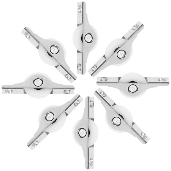 LEORX 8Set Nylon Pulley Wheel Sliding Window Roller Metal Wheels Replacement Part
