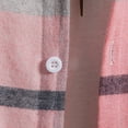thumbnail image 4 of Mens Polo Shirts M Casual Plaid Print Hooded Collar Long Sleeve Comfortable Breathable Gathering Vacation Pink Button Down Shirt Sizes M, 4 of 7