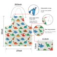 thumbnail image 7 of White Cartoon Dinosaurs Pattern Apron-Garden Aprons for Women with Pockets-Cotton Linen Waterproof Kitchen Cooking Gardening Aprons Adjustable for Kitchen,Cooking,BBQ and Salon 33x27 Inch, 7 of 7