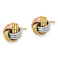 thumbnail image 3 of FJC Finejewelers 14 kt Tri Color Gold Button Tri Color Knot Polished Bright Cut Post Earrings 8 mm x 9 mm, 3 of 6