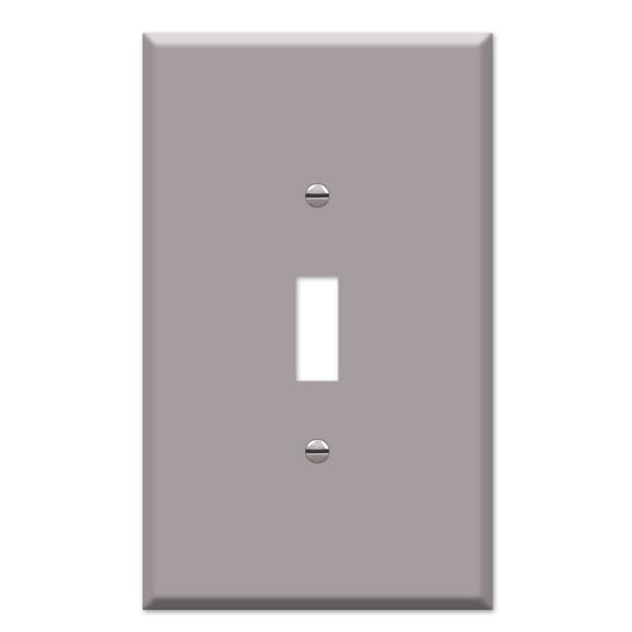 OVERSIZED 1 Gang Toggle Metal Light Switch Plate Cover - One Gang Jumbo Wall Plate for Toggle Style Light Switches, Steel Painted Grey - UL Listed, 5.5" x 3.5" - Made in USA