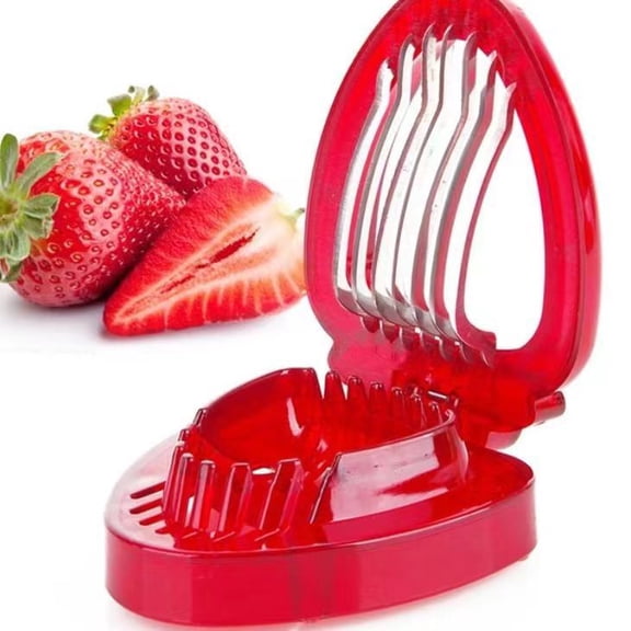 FEKOTS Strawberry Egg Fruit Slicer Cutter, Stainless Steel Blade, Red, 1-Count