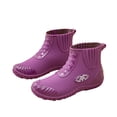 thumbnail image 4 of Caywon Women's Ankle Rain Boots Waterproof PVC Round Toe Slip On Short Booties Thick Sole Non Slip Garden Shoes Outdoor Wet Weather Casual Daily Botines Mujer, 4 of 8