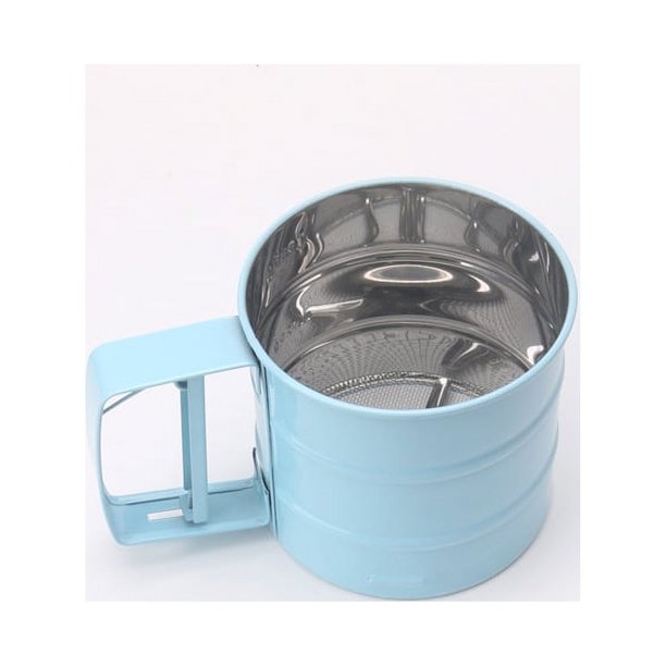 Tamiz de harina manual de acero inoxidable Tamiz de harina manual Tamiz de malla fina de acero inoxidable Coctelera de harina de gran capacidad para harina glaseado Azúcar Pastelería Herramientas par