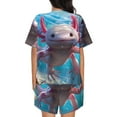 thumbnail image 6 of Rateoe Cute Underwater Axolotl Pattern Women's Short-Sleeved Pajama Set - 2 Piece Soft and Lightweight Sleepwear Set-Medium, 6 of 7