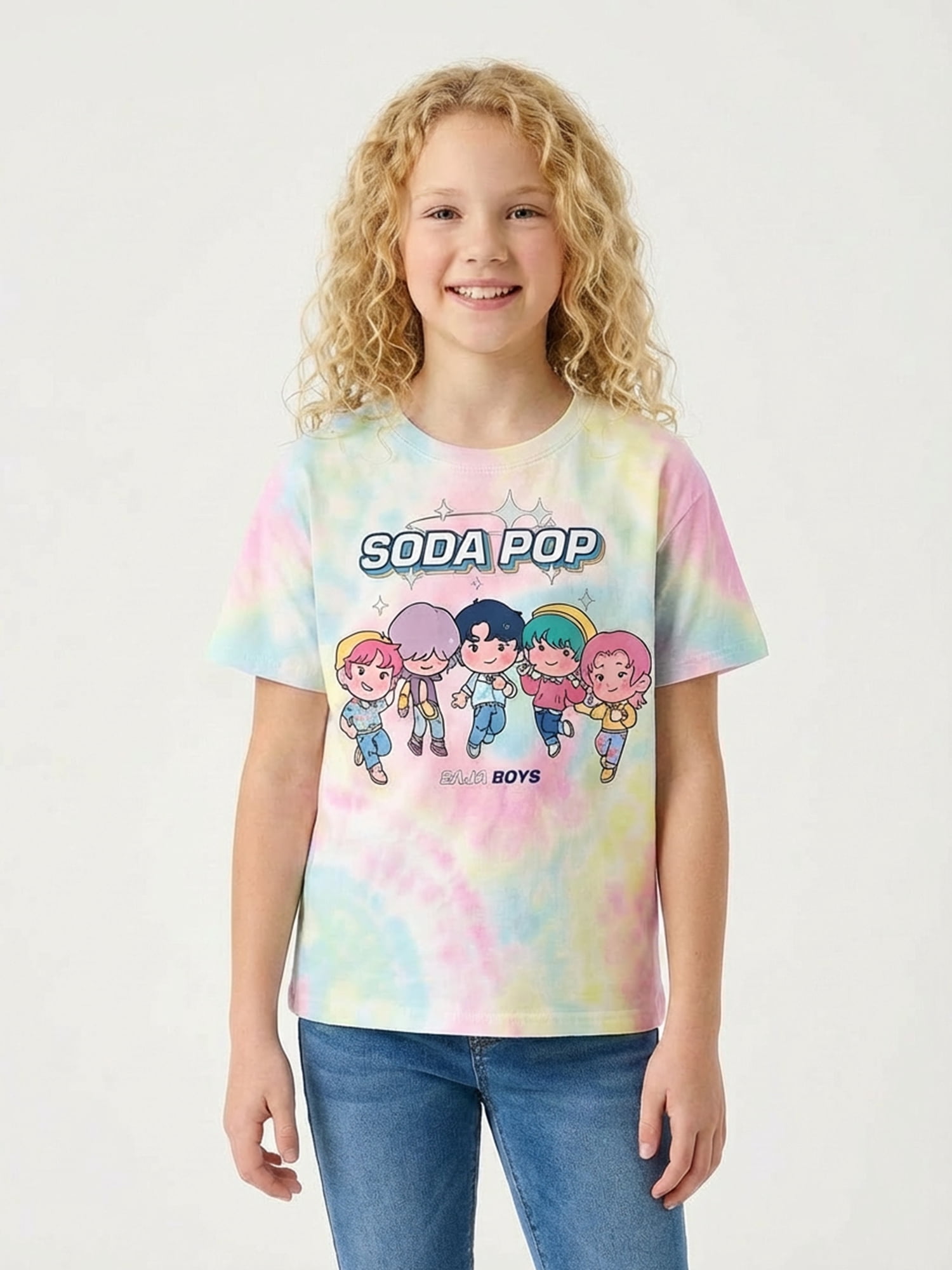 KPop Demon Hunters, Girls' & Big Girls' Graphic T-Shirt, Saja Boys, Sizes 4-16