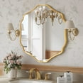 thumbnail image 2 of FRMALL Mandala Wall Mirror 32"x36", Modern Bathroom Mirrors Wall Mounted With Gold Metal Frame, 2 of 8