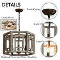 thumbnail image 6 of 6-Light Farmhouse Chandelier Rustic Wood Pendant Lighting for Dining Room,  Antique Hanging Ceiling Lights Fixtures for Kitchen Island Living Room Entryway, 6 of 7