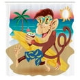 thumbnail image 3 of Ambesonne Monkey Shower Curtain, Hipster Holiday, 69"Wx75"L, Multicolor, 3 of 5