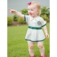 thumbnail image 4 of BemeyourBBs Baby Girl Golf Romper Dress Half Button Collared Short Sleeve Bodysuit, 4 of 9