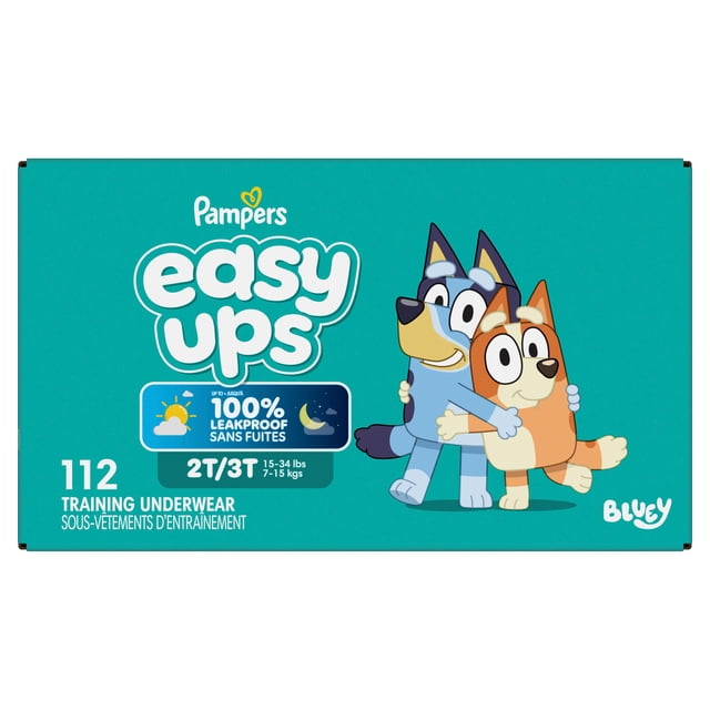 Sous-vêtements d’entraînement Pampers Easy Ups, taille 4 2T/3T, garçons