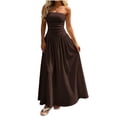 thumbnail image 2 of Blmnix Ladies Dresses Strapless Dress Corset Dress Tent Off The Shoulder Under Dresses Sleeveless Boat Neck Brown Maxi Adjustable Waist Sunmer Dresses for Women 2026 XL, 2 of 6