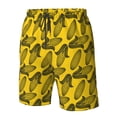 thumbnail image 4 of Fuzoiu yellow Corn Print Men's Beach Shorts,Men's Swim Trunks,Quick Dry Board Shorts with Pockets,Men's Bathing Suits for Surfing, Running, and Casual Wear-Small, 4 of 6