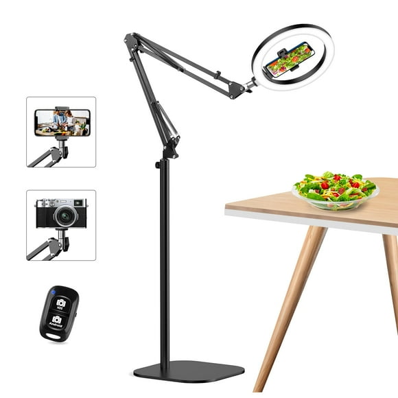 Trípode Ring Light Qwivlaze 10 para iPhone con soporte para teléfono