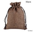 thumbnail image 1 of Inteprter 50 Uds. Bolsa de lino con cordón organizador de joyas bolsa de almacenamiento de té portátil para el hogar Almacenamiento y organización del hogar F 13 x 18 cm Inteprter HA5722-36, 1 of 6