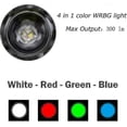thumbnail image 3 of Linterna multicolor 4 en 1, 300 lúmenes, zoom, un modo, luz blanca, roja, verde y azul, linterna de caza, 3 of 5