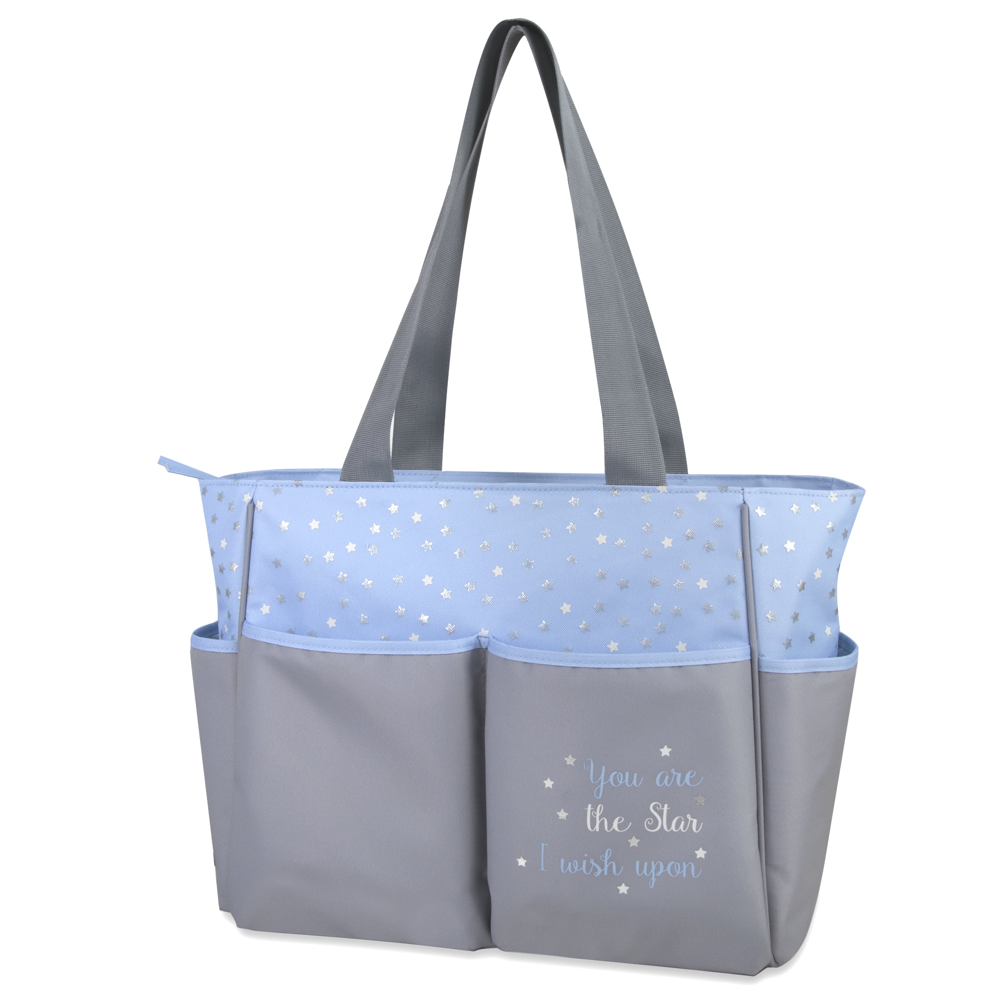 Baby Essentials Baby Boys' 5-Piece Stars Diaper Bag Set - blue, one size