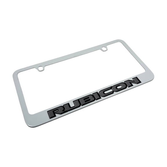 Jeep Rubicon White Zinc Metal License Plate Frame Official Licensed
