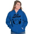 thumbnail image 4 of Split Happens Bowling League Nerd Unisex Fleece Graphic Zip Up Hoodie Brisco Brands 4X, 4 of 5