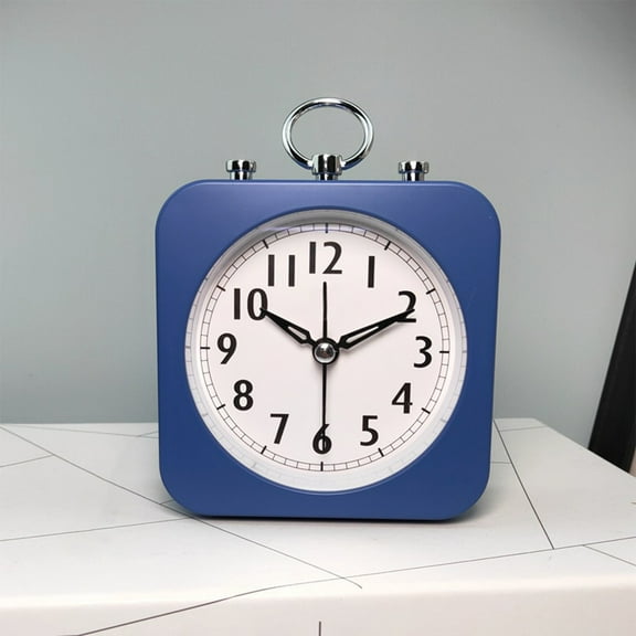 Oxodoi Silent Alarm Clock,Hygrometer Clock,Travel Size Desktop Analog Clock with Temperature Humidity Display Battery‑Powered