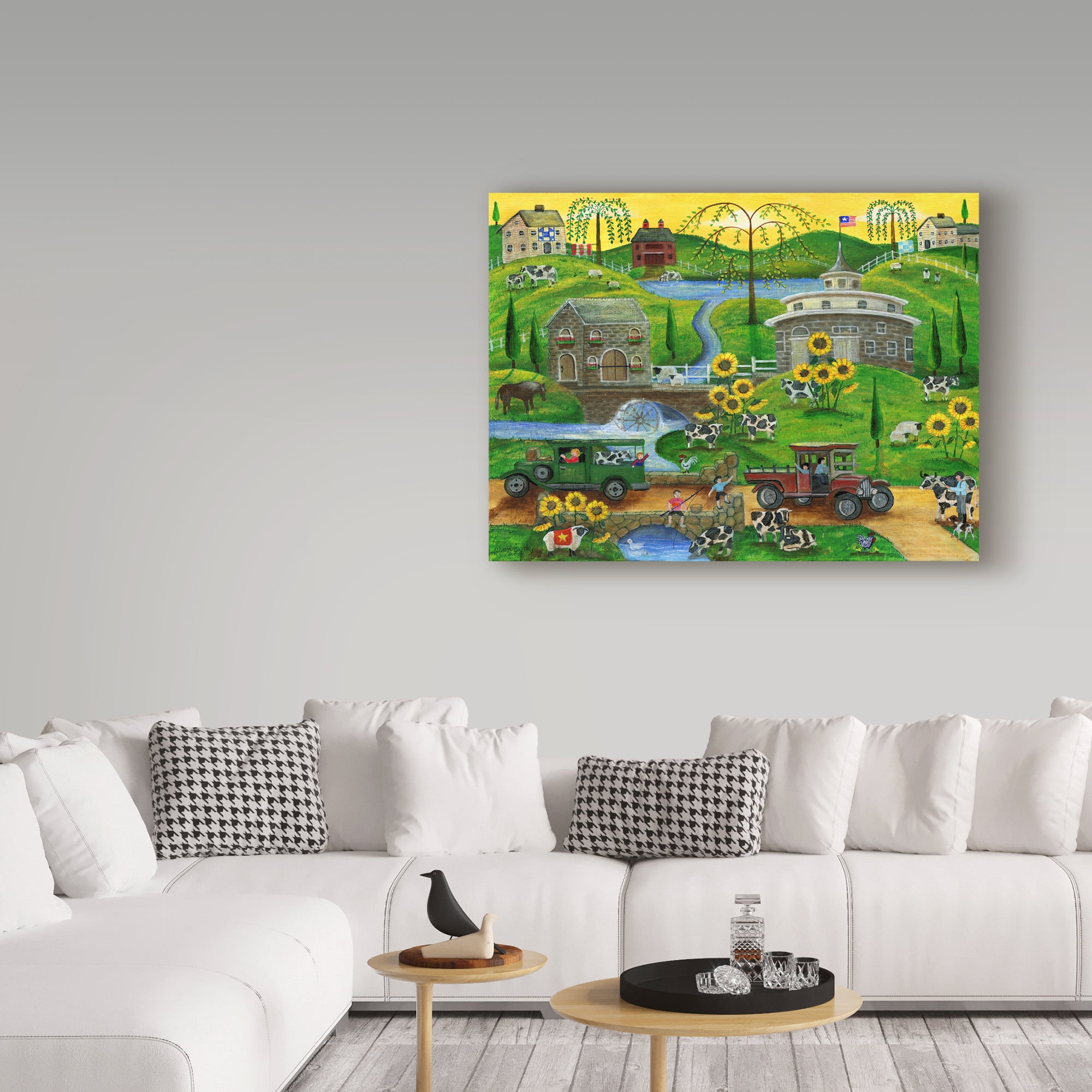 Trademark Fine Art 'Cows May Come And Cows My Go' Canvas Art by Cheryl Bartley