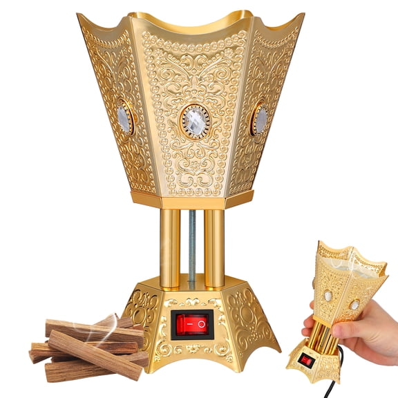 Electric Middle Eastern Style Incense Burner with US Plug - Plug-in Censer for Home Decoration and Aromatherapy