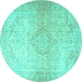 thumbnail image 1 of Ahgly Company Indoor Round Persian Turquoise Blue Traditional Area Rugs, 3' Round, 1 of 4
