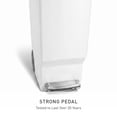 thumbnail image 3 of simplehuman Kitchen Trash Can, 10.6 Gallon Plastic Step Garbage Bin with Secure Slide Lock Lid, White, 3 of 9