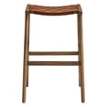 thumbnail image 5 of Bar Stool Chair Barstool, Set of 2, Walnut Brown, Faux Vinyl Leather, Wood, Pub Cafe Bistro Dining Kitchen Hospitality Restaurant, Modern Contemporary HB36076, 5 of 10