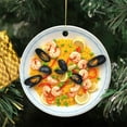 thumbnail image 3 of Spanish Paella with Shrimps, Black Mussells, Saffron Rice, Calamari Rings Christmas Ornament, Food Foodie Novelty Xmas Tree Gift Accessory Funny Ornaments (Flat Design Printed on Ceramic, NOT 3D), 3 of 3
