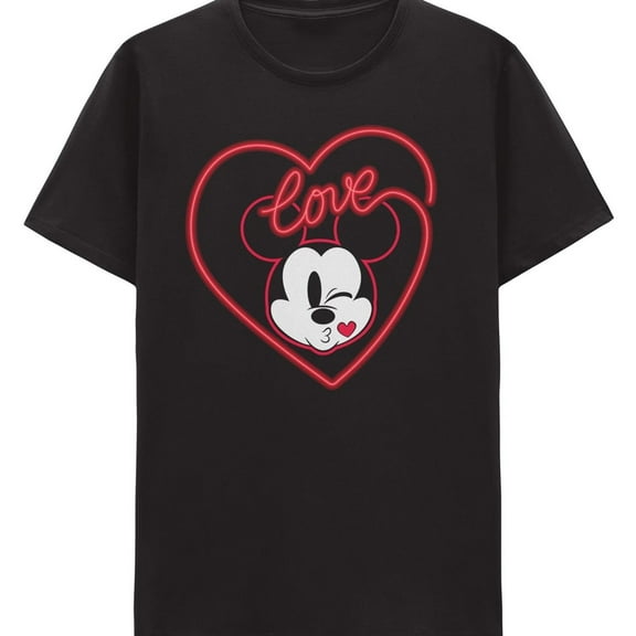 Hybrid Mens Mickey Mouse Graphic T-Shirt, Black, XX-Large