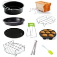 thumbnail image 2 of 10Pcs Air Fryer Accessories 7 Inches for Airfryer 3.2-5.8QT Fryer  Baking Basket  Pizza Tray  Kitchen Cooking Tools, 2 of 8