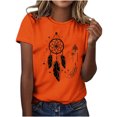 thumbnail image 1 of Dadaria Matters Tee Femme Chemise Orange Manches Courtes T-Shirt Col Rond Tops Été Attrape-Rêves Chandail Blouses 2TG, 1 of 6