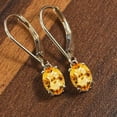 thumbnail image 3 of Citrine Lever back Earrings Oval Shaped Citrine Earrings Silver Earrings Bridal Wedding engagement Bridesmaid Anniversary Gift for her, 3 of 4