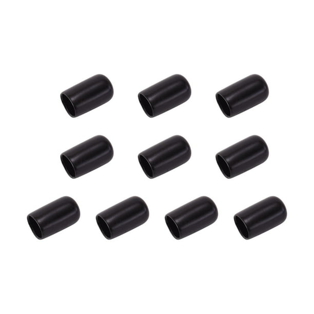 10 piezas de protectores de punta de taco de billar, tapas de goma para extremos y cubiertas inferiores de taco de billar 115 mm negro