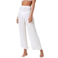 thumbnail image 2 of Txlixc Pantalones transparentes para mujer Pierna ancha Ver a través de los pantalones inferiores Biniki Traje de baño Cubrir Ropa de playa Cintura alta Palazzo Pierna recta Fiesta sexy Clubwear Txlixc Ropa de moda, 2 of 5