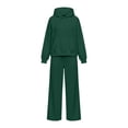thumbnail image 7 of ClodeEU Women 2 Piece Casual Outfit ,Crew Neck Long Sleeve Sweatshirt and Wide Leg Pants Set Army Green,Women's Plus L, 7 of 7