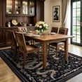 thumbnail image 3 of Moynesa 5'x7' Vintage Snake Area Rug, Washable Black Floral Rug for Living Room Bedroom Dining Room Home Office, Botanical Statement Accent Carpet, Ultra Soft Non Slip Stain Resistant Low Pile, 3 of 12
