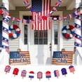 thumbnail image 4 of Decoraciones para la fiesta del Día de la Independencia Banderines de bandera • Decoración colgante de tela patriótica roja, blanca azul • Suministros reutilizables para fiestas interiores en, 4 of 5