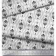 thumbnail image 2 of Soimoi Black polyester Crepe Fabric Filigree Damask Fabric Prints By Yard 42 Inch Wide, 2 of 3
